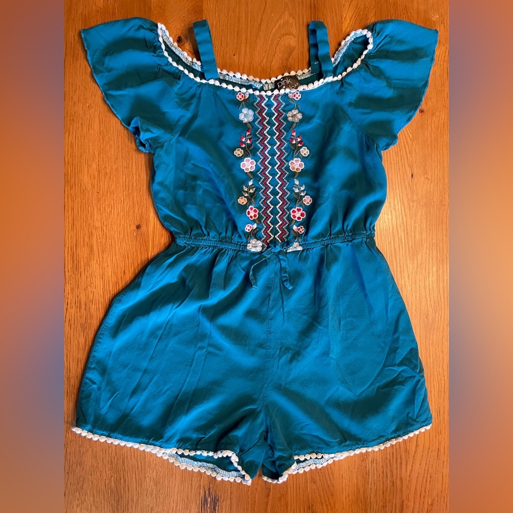 Pink and Violet Girls Romper Size L (10/12)